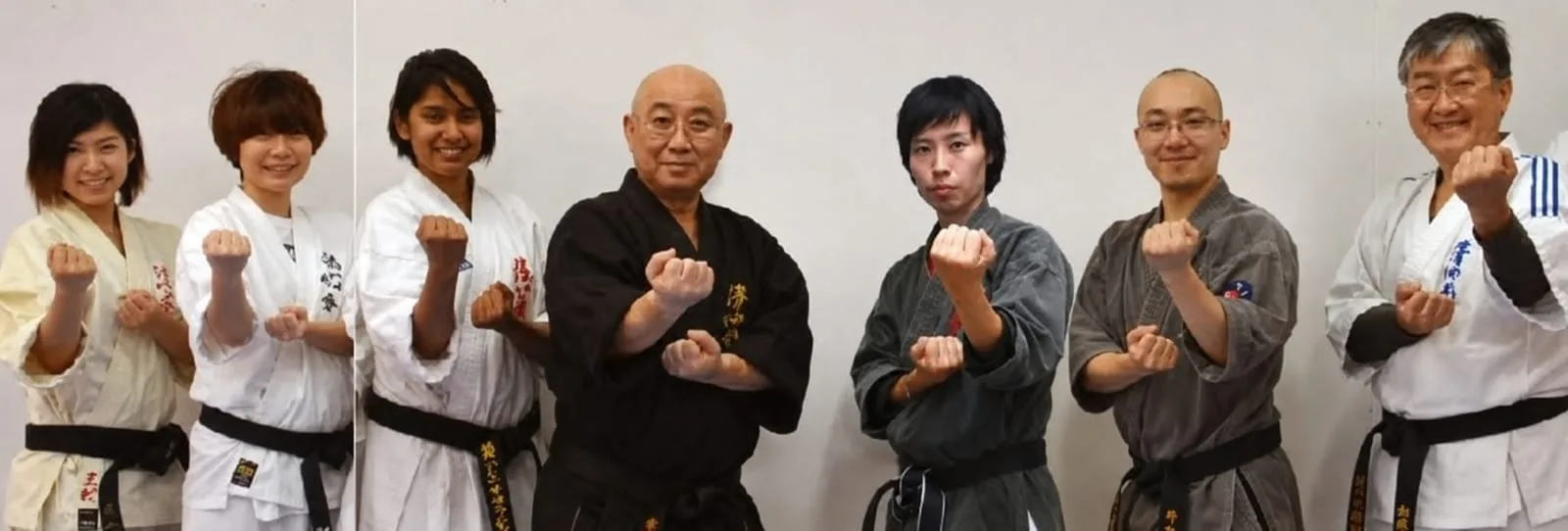 Group photo of Seishinkai instructors and black belts