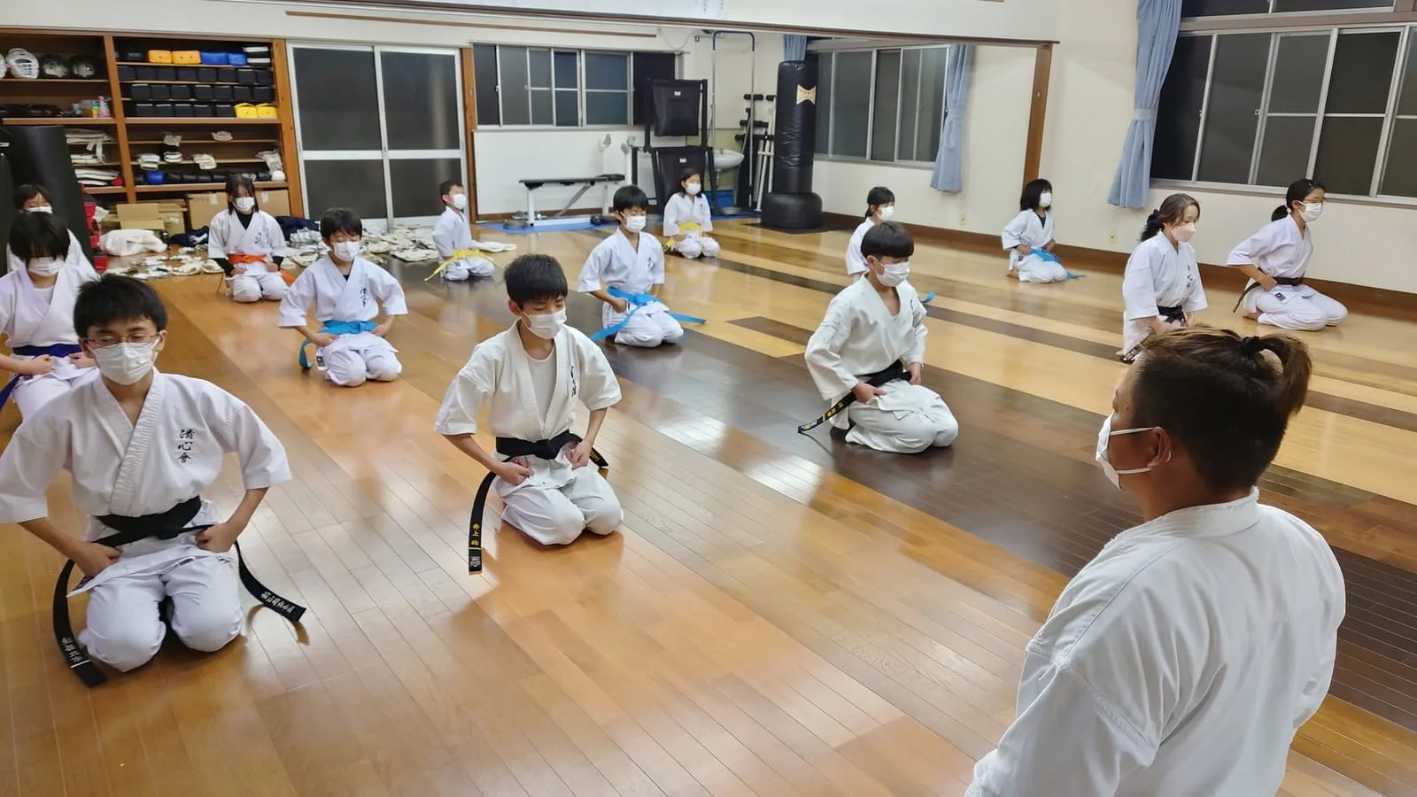 Karate training at Misawaji Temple Dojo
