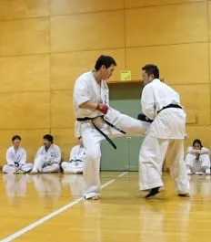 Kumite practice at the Inoue Dojo
